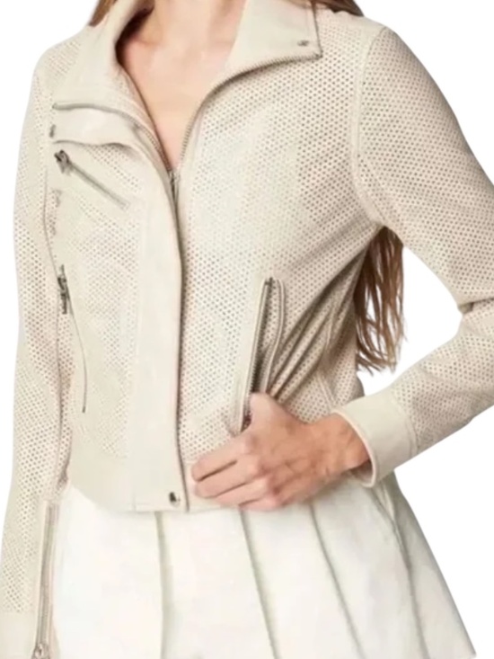 Blank NYC Jackets & Blazers - Blank NYC Faux Leather Moto Jacket - Cream / Beige Size XS